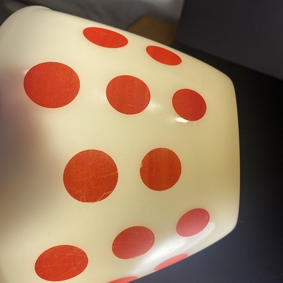 FireKing Oven Ware Red & White Nesting Bowl - Picture 4 of 7